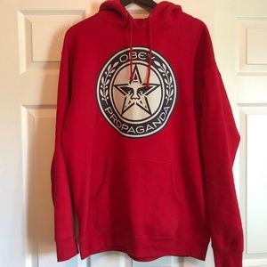 Red Obey hoodie size Large